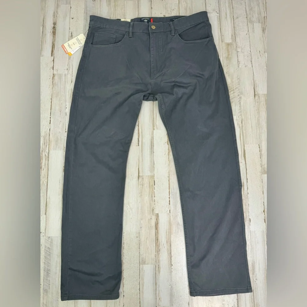 DOCKERS All Seasons Tech Straight Fit Jean Cut Pant Men's Sz 38x32 Heather Gray - Picture 2 of 13